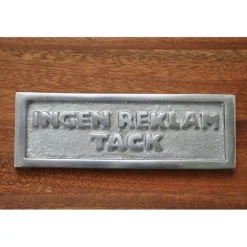 Aluminiumskylt, Ingen reklam tack