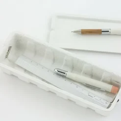 Ask av återvunnet papper, MIDORI PULP PEN STORAGE, vit