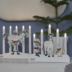 Batteridriven Pippi-adventsljusstake