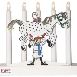 Batteridriven Pippi-adventsljusstake