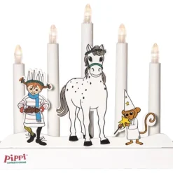 Batteridriven Pippi-adventsljusstake