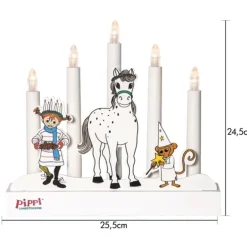 Batteridriven Pippi-adventsljusstake