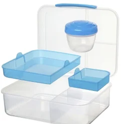 Bentobox med 5 fack och burk 1,65L, Sistema