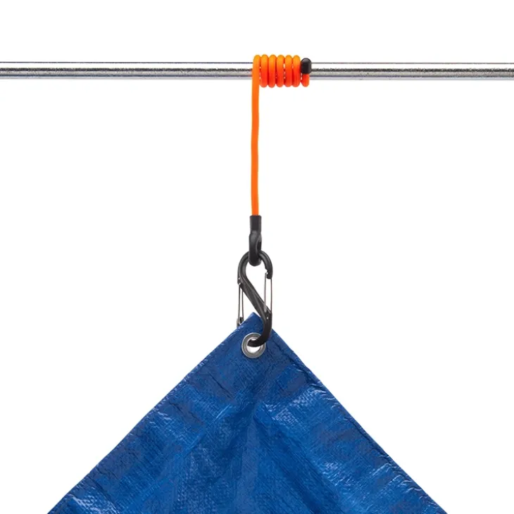 Böjbart fästband med karbinhake