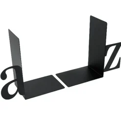 Bokstöd i metall, 2 st, BOOK ENDS A - Z, Svarta