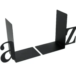 Bokstöd i metall, 2 st, BOOK ENDS A - Z, Svarta