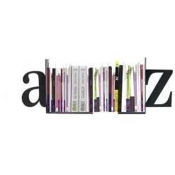 Bokstöd i metall, 2 st, BOOK ENDS A - Z, Svarta