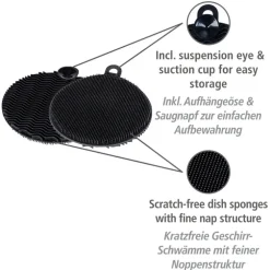 Disksvamp i silikon 2-pack, Svart
