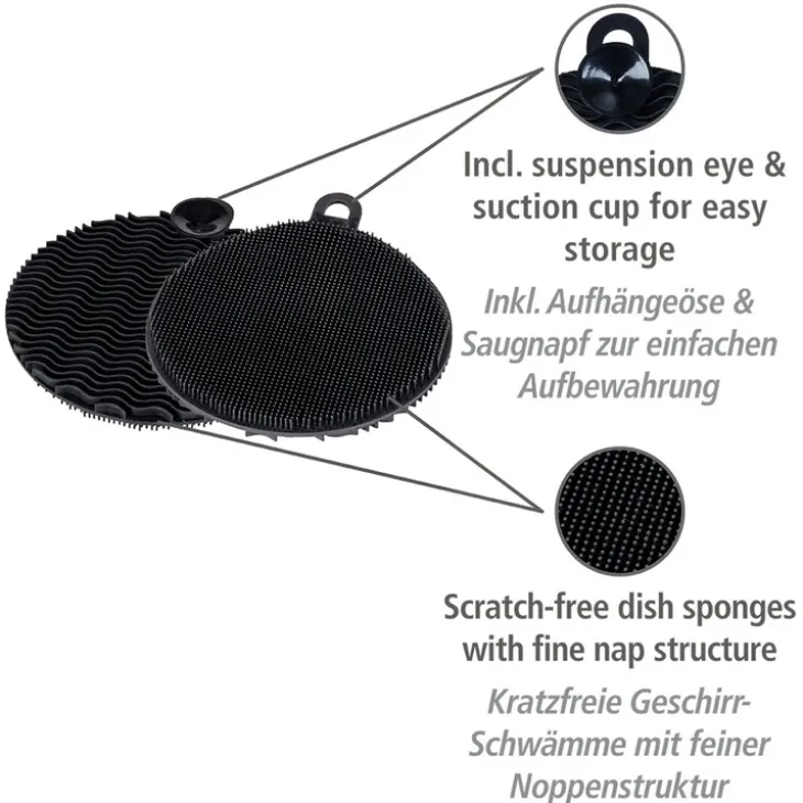 Disksvamp i silikon 2-pack, Svart