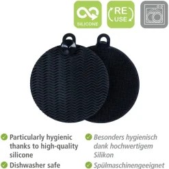 Disksvamp i silikon 2-pack, Svart