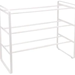 Expanderbar skohylla 3 hyllplan, 41-70cm, Yamazaki, Vit
