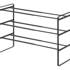 Expanderbar skohylla 3 hyllplan, 41-70cm, Yamazaki, Svart