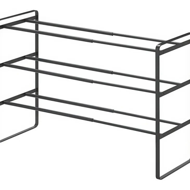 Expanderbar skohylla 3 hyllplan, 41-70cm, Yamazaki, Svart