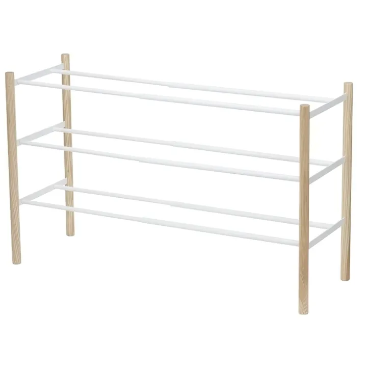 Expanderbar skohylla i trä och metall, 41-70cm, Yamazaki