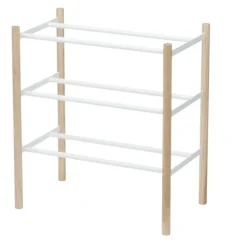 Expanderbar skohylla i trä och metall, 41-70cm, Yamazaki
