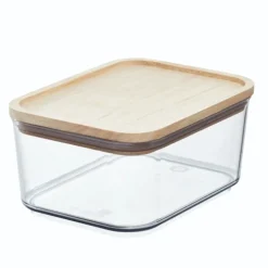 Förvaringsburk med trälock 0,8L, iDesign