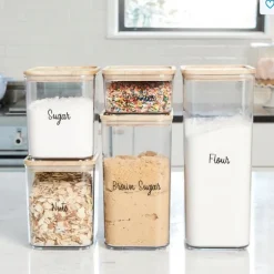Förvaringsburk med trälock 2L, iDesign