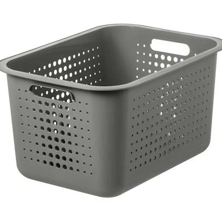 Förvaringskorg i återvunnen plast 13L, SmartStore, Grå