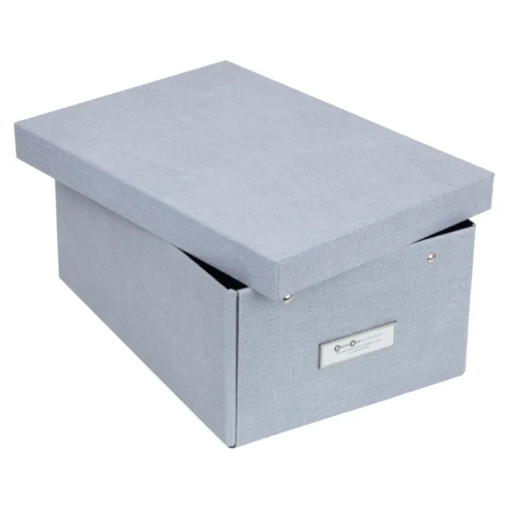 Förvaringslåda med etiketthållare, Karin canvas, Bigso