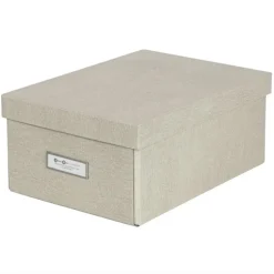 Förvaringslåda med etiketthållare, Karin canvas, Bigso