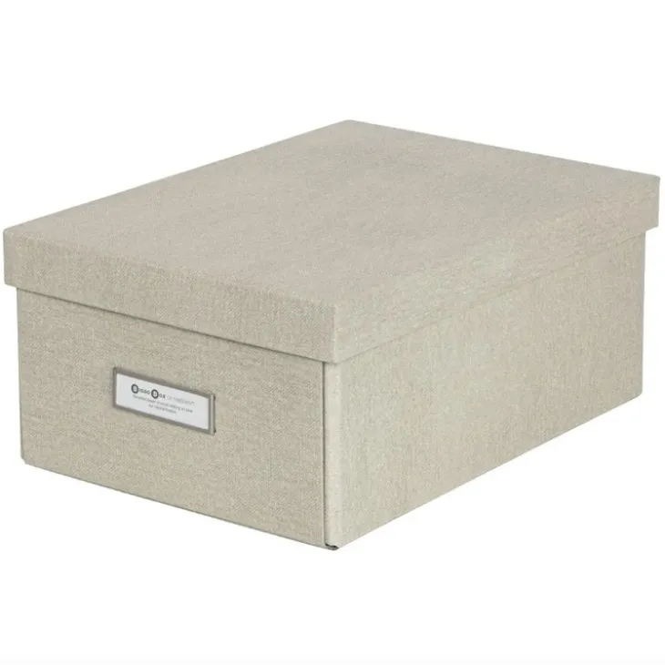 Förvaringslåda med etiketthållare, Karin canvas, Bigso