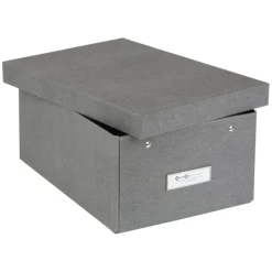 Förvaringslåda med etiketthållare, Karin canvas, Bigso