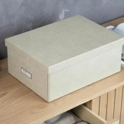 Förvaringslåda med etiketthållare, Katia canvas, Bigso