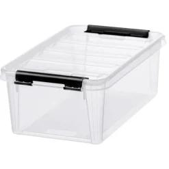 Förvaringslåda med lock 4L, SmartStore, Klar/svart