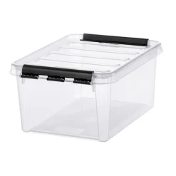 Förvaringslåda med lock 8L, SmartStore, Klar/svart