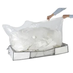 Förvaringslåda med vakuumpåse, 105x45x15cm, Vit