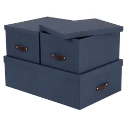 Förvaringslåda set om 3, Inge canvas, Bigso