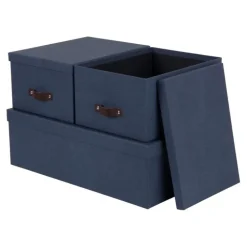 Förvaringslåda set om 3, Inge canvas, Bigso