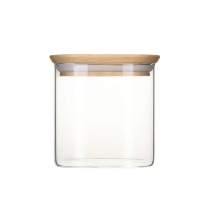 Glasburk med bambulock 0,8L, Pebbly
