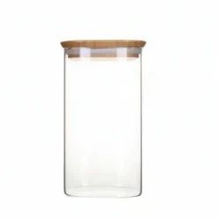 Glasburk med bambulock 1,4L, Pebbly