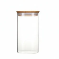 Glasburk med bambulock 1,4L, Pebbly