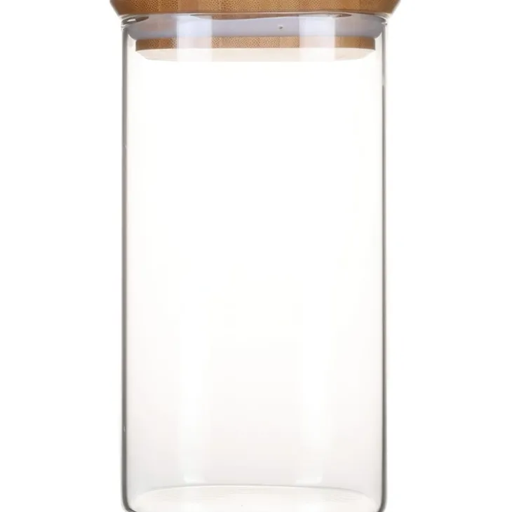 Glasburk med bambulock 1,4L, Pebbly
