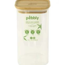 Glasburk med bambulock 1,4L, Pebbly