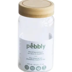 Glasburk med bambulock 0,65L, Pebbly