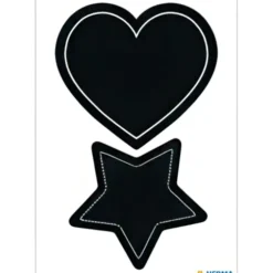 Griffel-Etiketter, HERMA LARGE HEART / STAR, 4 st, Svarta