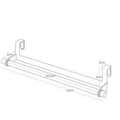 Handdukshängare till skåpdörr, 33cm, Yamazaki
