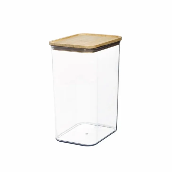 Hög förvaringsburk med trälock 3L, iDesign