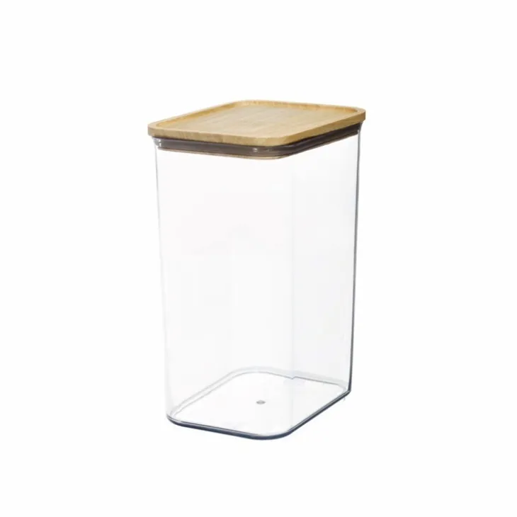 Hög förvaringsburk med trälock 3L, iDesign