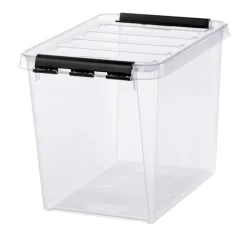 Hög förvaringslåda med lock 13L, SmartStore, Klar/svart