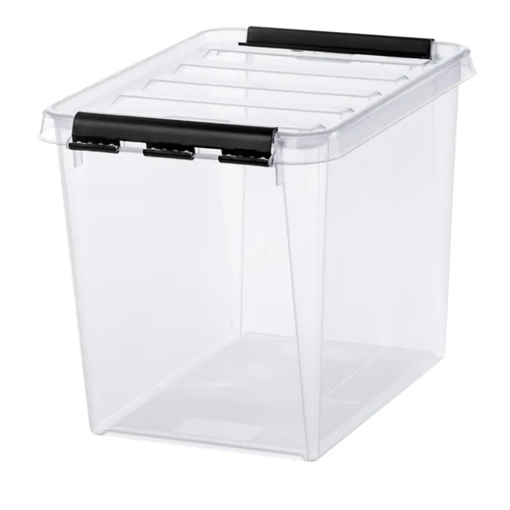 Hög förvaringslåda med lock 13L, SmartStore, Klar/svart