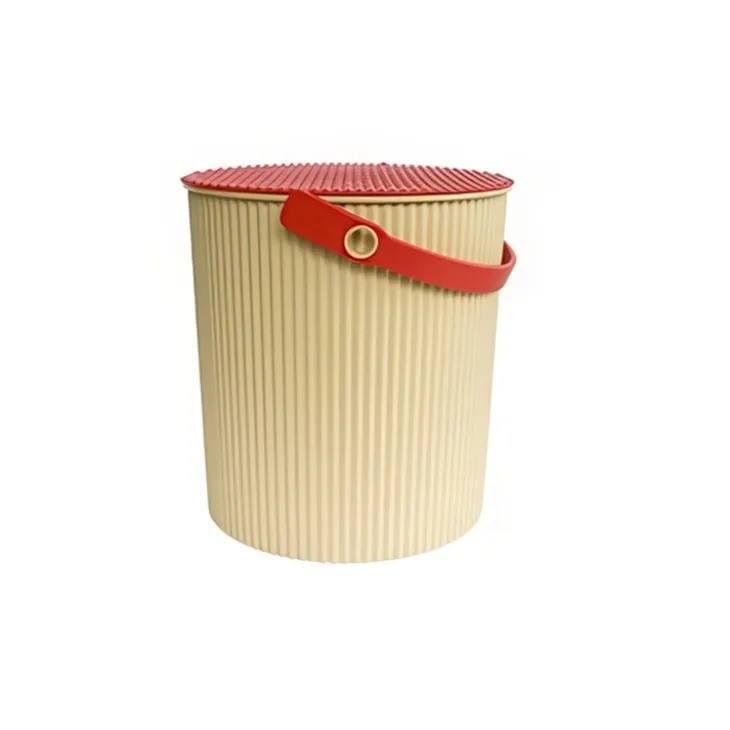 Hink med lock 20L, Omnioutil, Beige/Röd