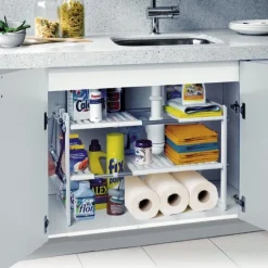 Justerbar förvaringshylla under diskbänk, 41-70cm