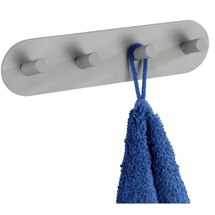Kroklist, 4 krokar, Självhäftande, Metall, PIENCO QUADRO