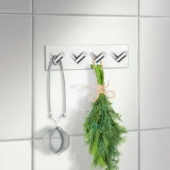 Kroklist, 4 krokar, Självhäftande, Kantig, Beslagsboden