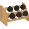 Kryddställ i bambu med 6 glasburkar, BAMBOO SPICE RACK, Natur