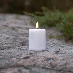 Litet blockljus med skymningssensor, Vit